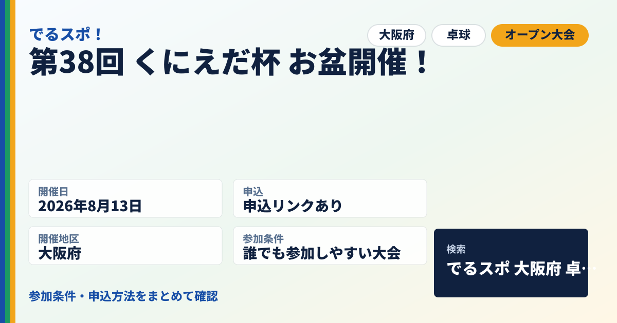 第38回 くにえだ杯 お盆開催！