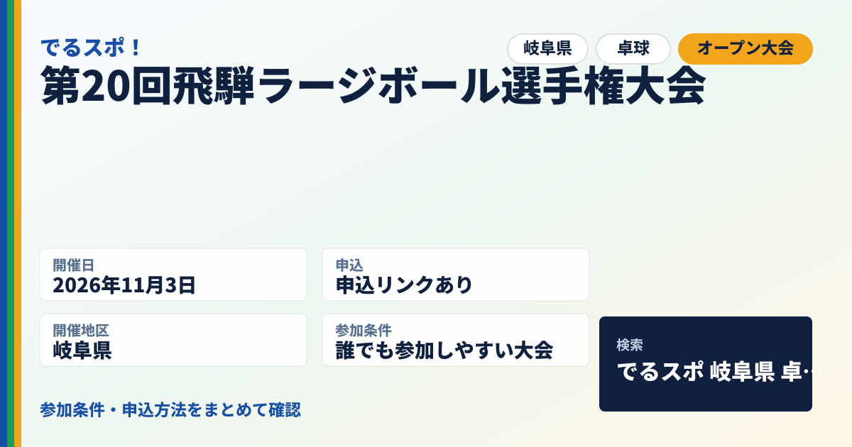 第20回飛騨ラージボール選手権大会
