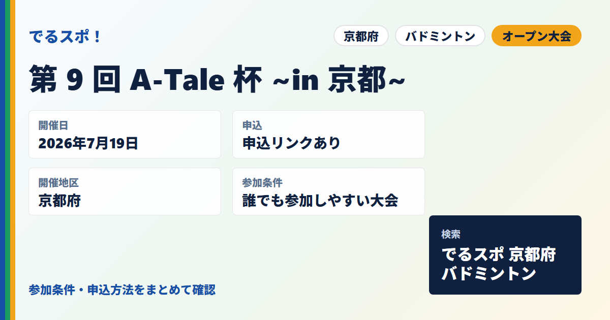 第 9 回 A-Tale 杯 ~in 京都~