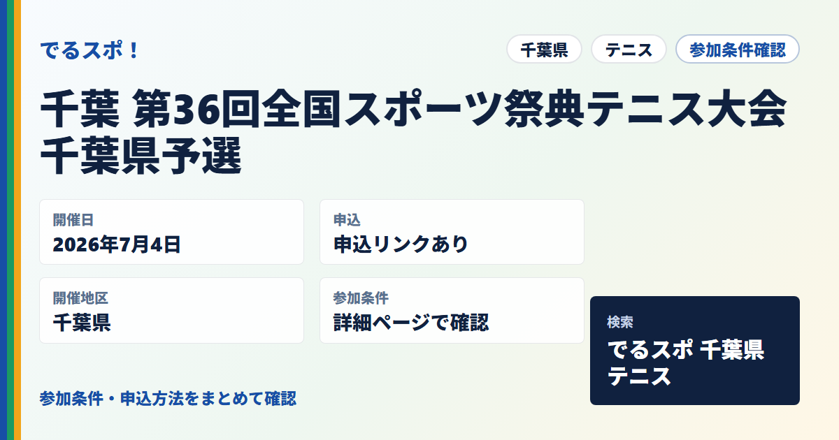 千葉 第36回全国スポーツ祭典テニス大会 千葉県予選
