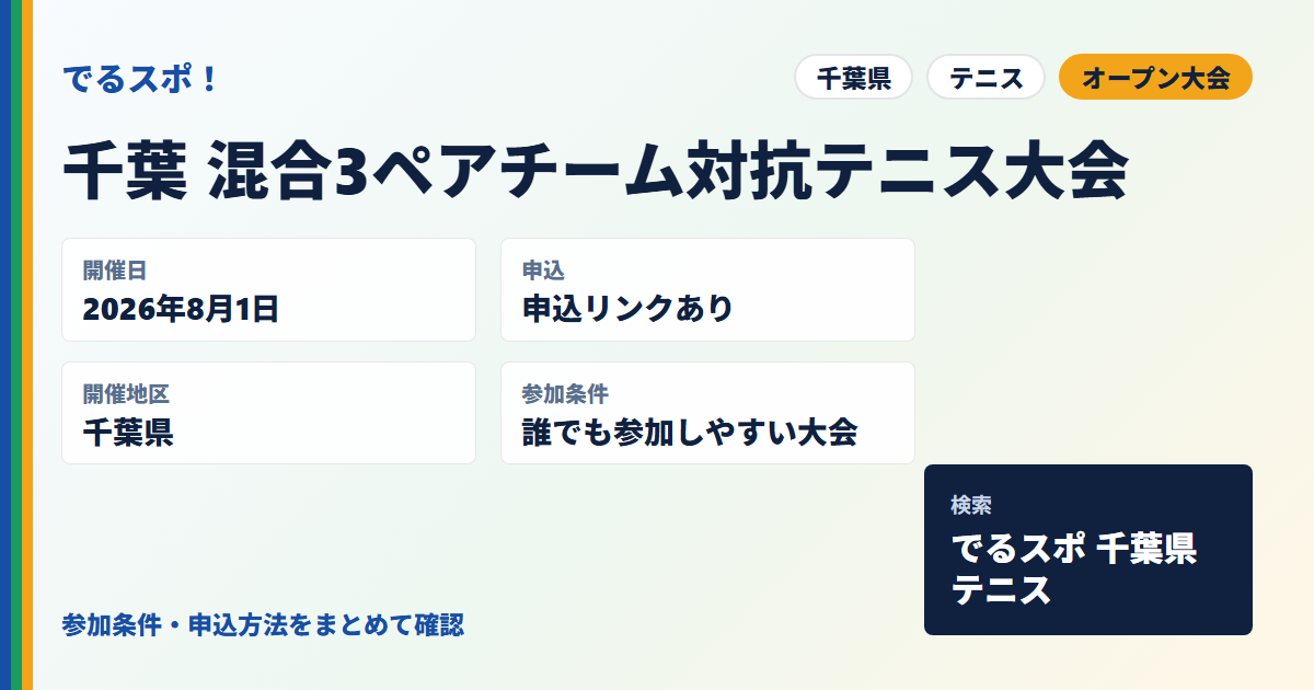 千葉 混合3ペアチーム対抗テニス大会