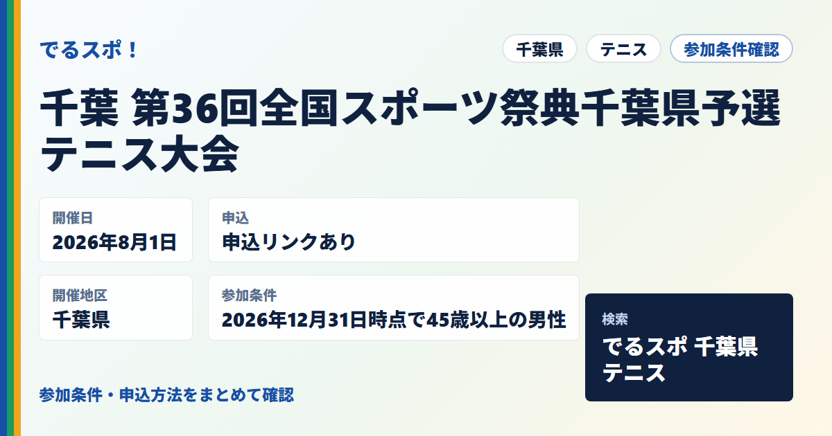 千葉 第36回全国スポーツ祭典千葉県予選テニス大会