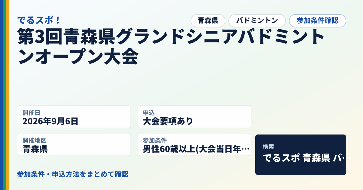 第3回青森県グランドシニアバドミントンオープン大会