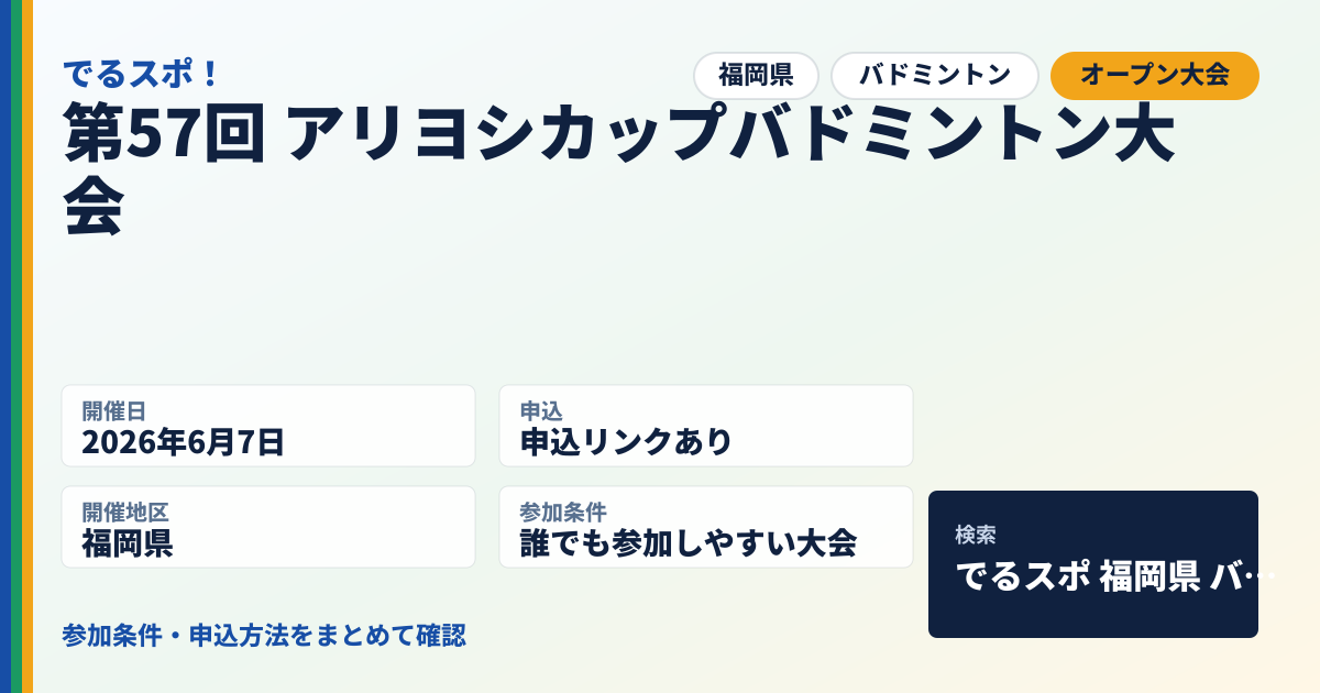 第57回 アリヨシカップバドミントン大会