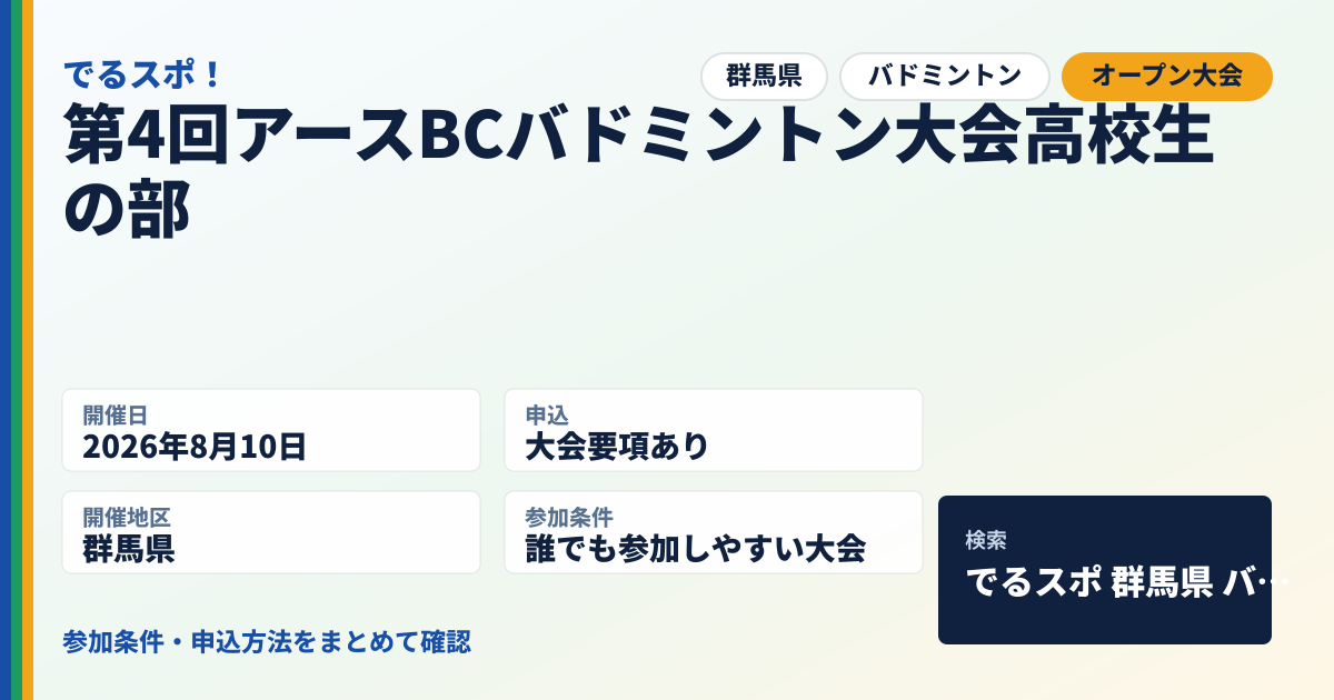 第4回アースBCバドミントン大会高校生の部
