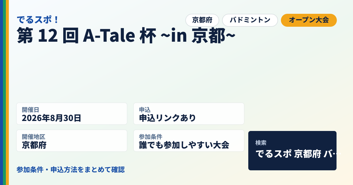 第 12 回 A-Tale 杯 ~in 京都~