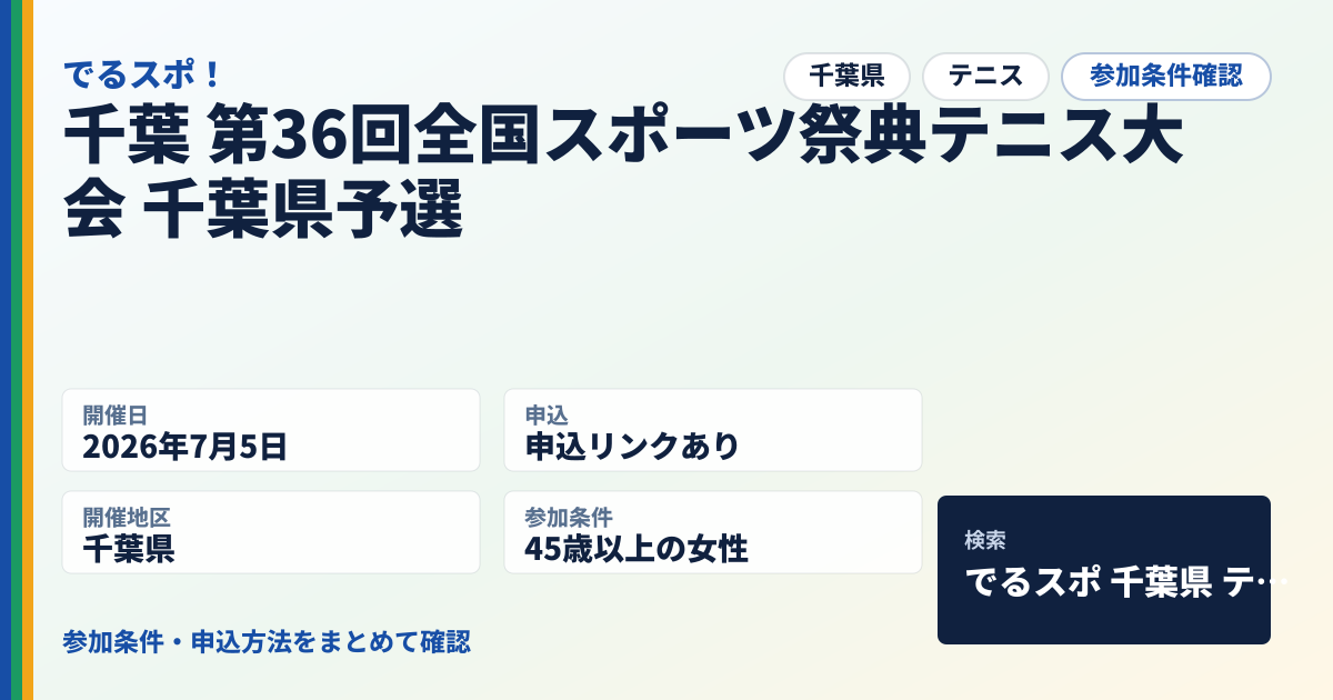千葉 第36回全国スポーツ祭典テニス大会 千葉県予選