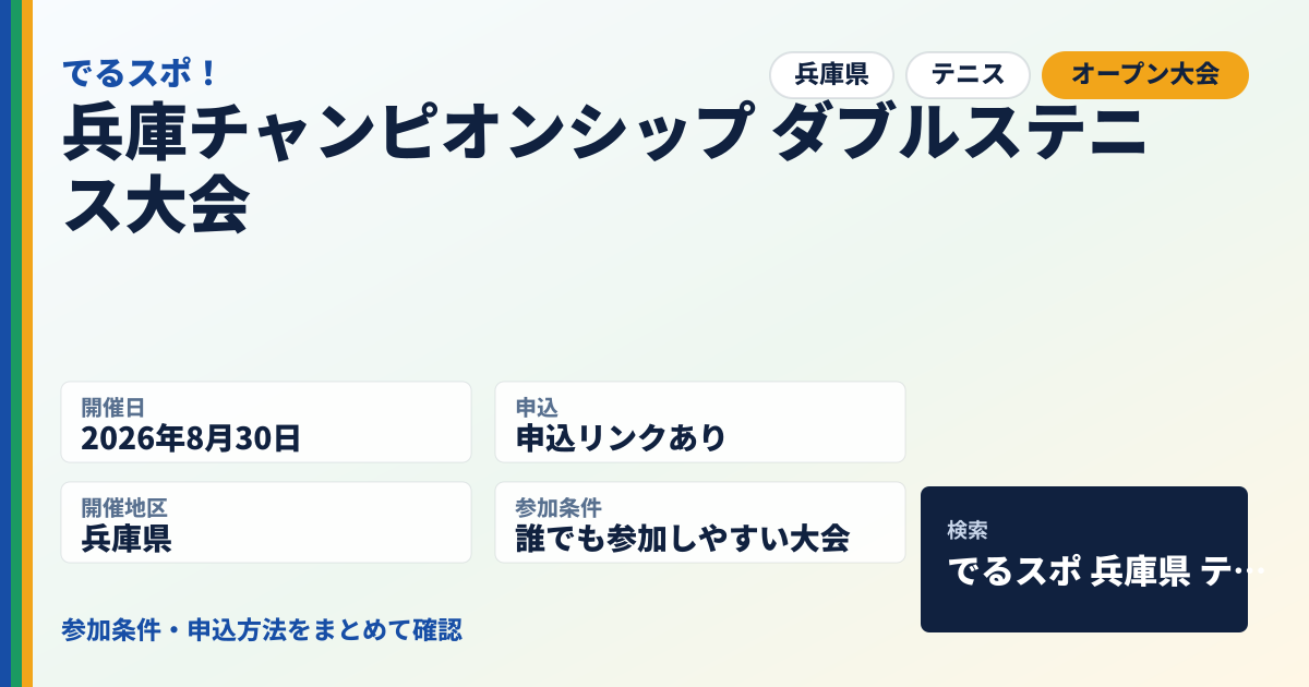 兵庫チャンピオンシップ ダブルステニス大会