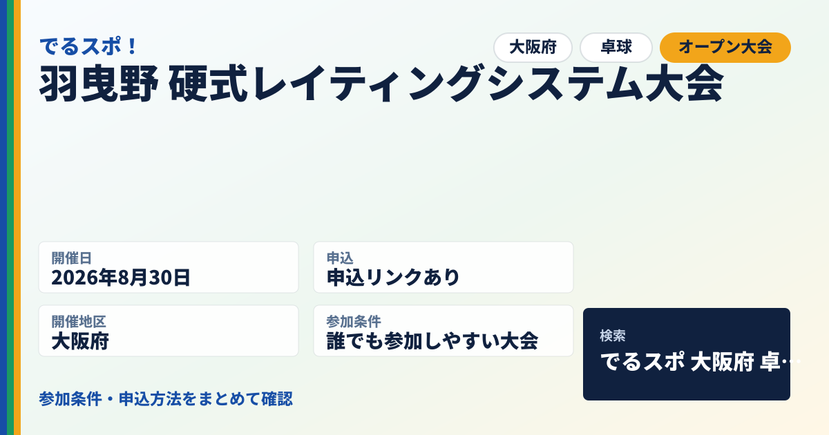 羽曳野 硬式レイティングシステム大会