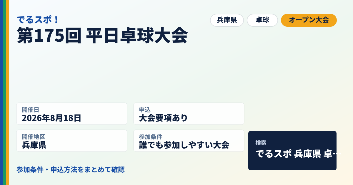 第175回 平日卓球大会