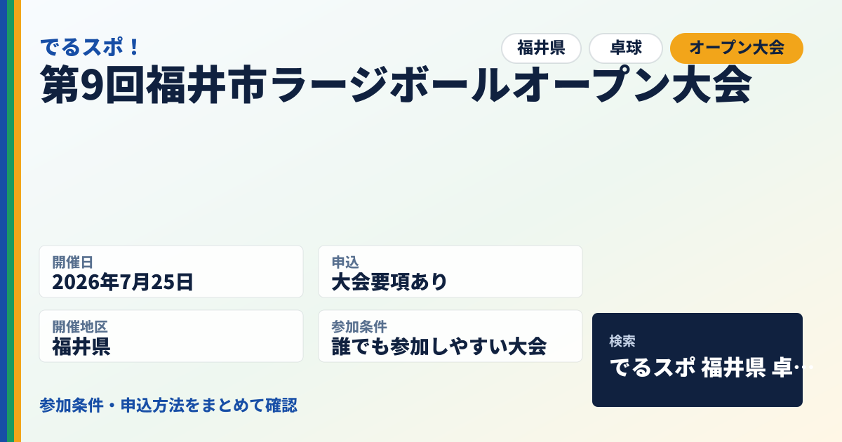 第9回福井市ラージボールオープン大会