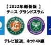 2022年・全豪オープン・全仏オープン・ウィンブルドン・全米オープンのテレビ/ネット中継最新版