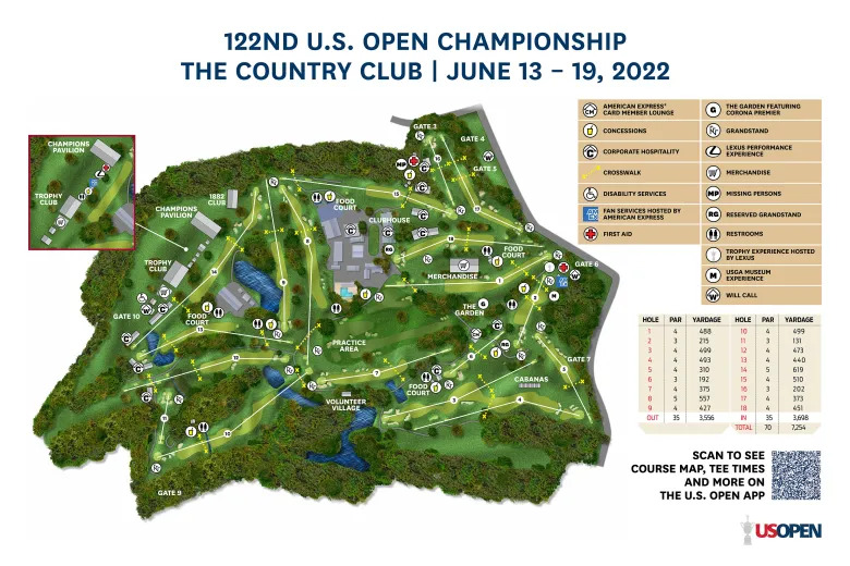 全米オープンゴルフ選手権2022コースレイアウト