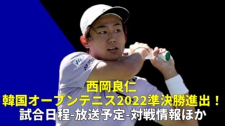 西岡良仁×Aコバチェビッチ・準決勝｜韓国オープンテニス2022