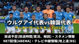 サッカーウルグアイ代表×韓国戦のテレビ放送予定(地上波・BS)・ライブ配信/見逃し・スタメン