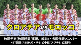 サッカー クロアチア代表 対 モロッコ代表・テレビ放送(地上波・BS中継)・ネット配信(ライブ/見逃し)・スタメン