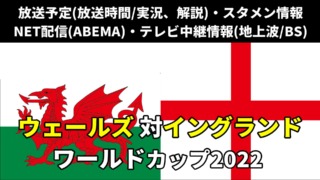 【ウェールズ 対イングランド戦】W杯 放送予定(解説)・テレビ地上波/BS中継/ライブ配信・スタメンは？順位表など