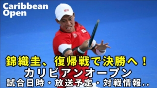 錦織圭 カリビアンOP決勝戦！試合日程・放送予定(テレビ/ネット配信)・対戦成績・結果速報｜復帰第1戦