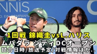 【錦織圭vs L.ハリス 1回戦】ムバダラ シティDCオープン次戦の試合開始時間・放送予定(テレビ/ネット配信)・結果速報・対戦成績｜ATP500