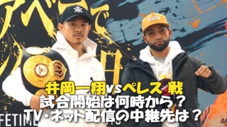 【井岡一翔vs パレス】試合開始時間と結果・テレビ放送(地上波/ネット配信)の視聴方法