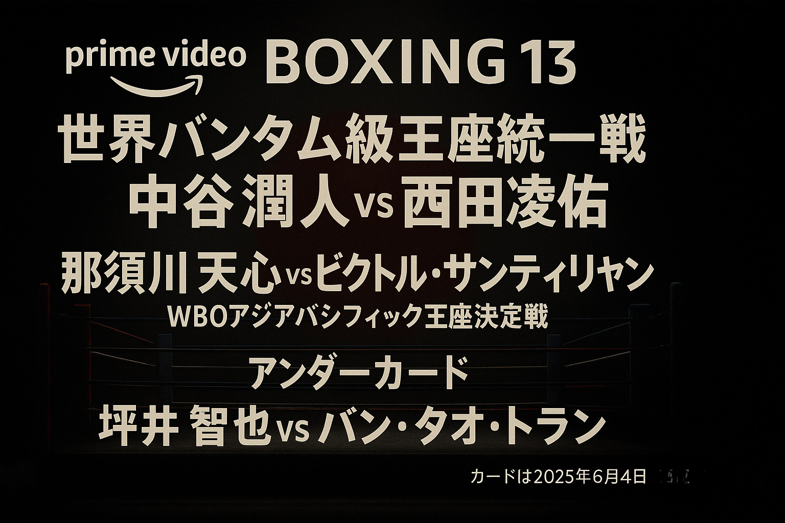 試合組合せ一覧(アンダーカードほか)