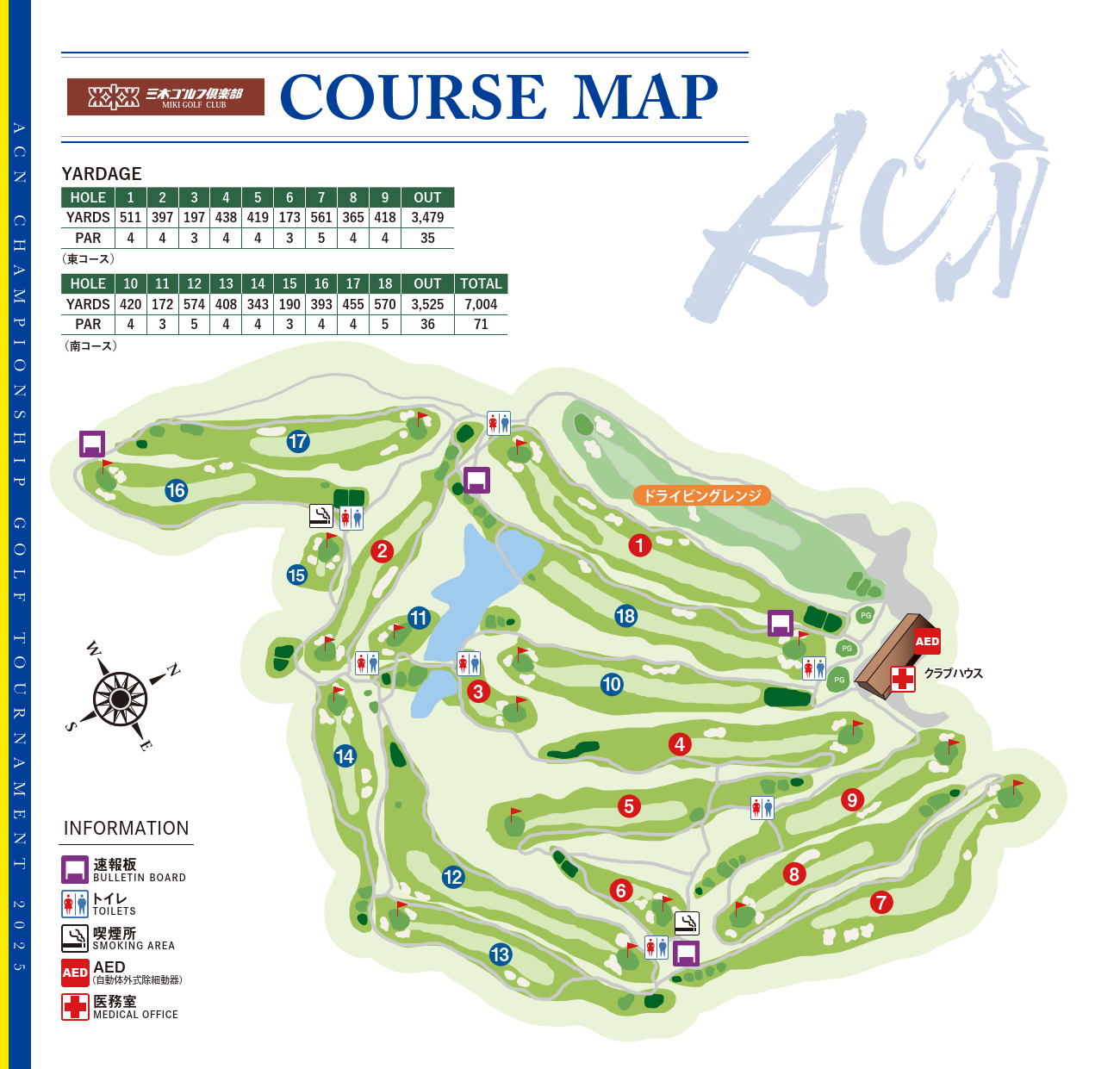 三木ゴルフ倶楽部 コースマップ