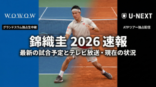 2026【錦織圭】 最新の試合予定とテレビ放送(ネット中継)
