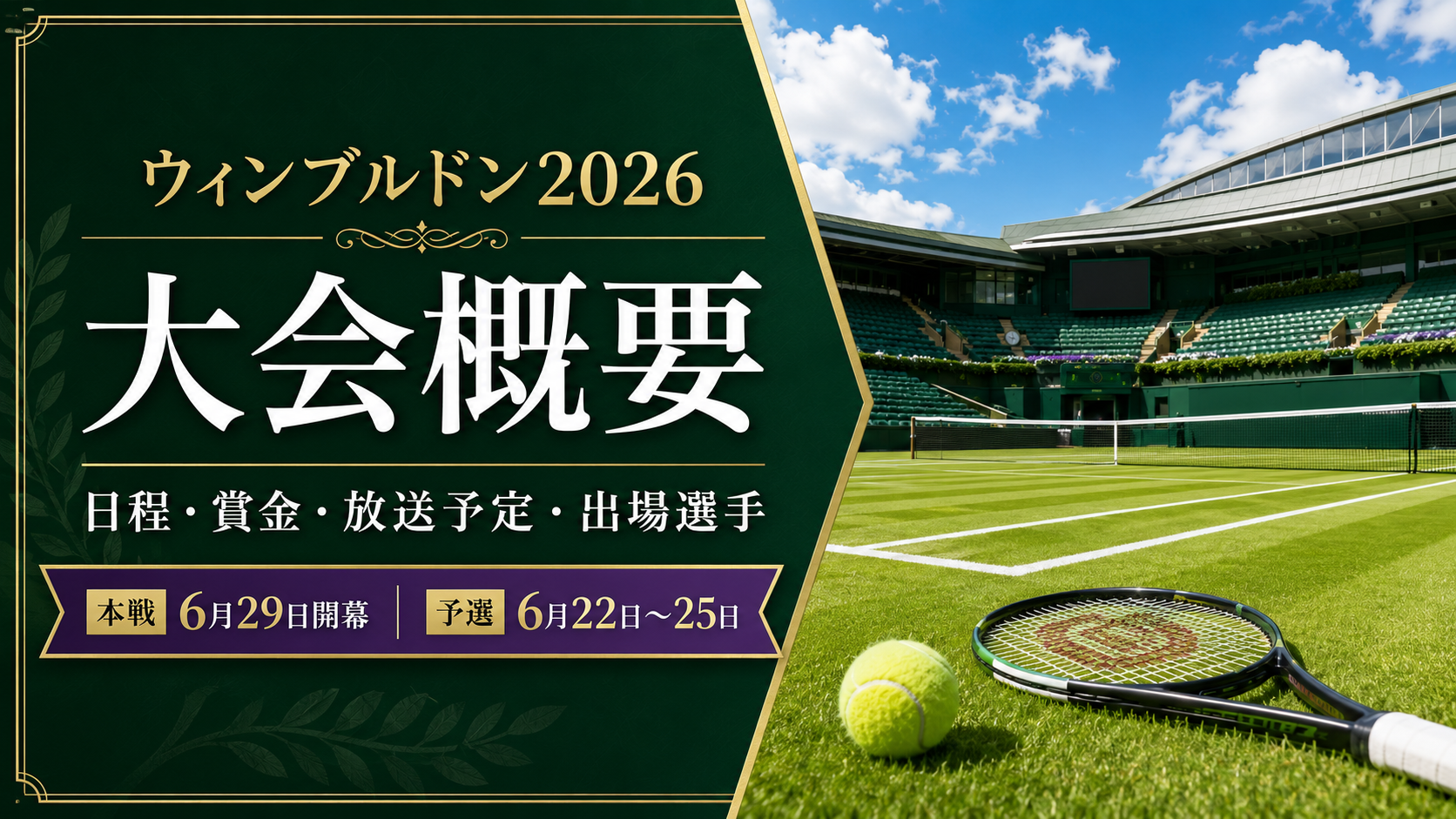 ウィンブルドン2026(全英オープン)の大会概要