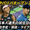 【BNPパリバオープン2025】テレビ放送(配信)・日程・日本人選手の結果速報・ドローほ