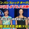 穂積/青山×柴原/ジーゲムント・ダブルス決勝戦!東レPPOテニスの試合情報・放送予定(